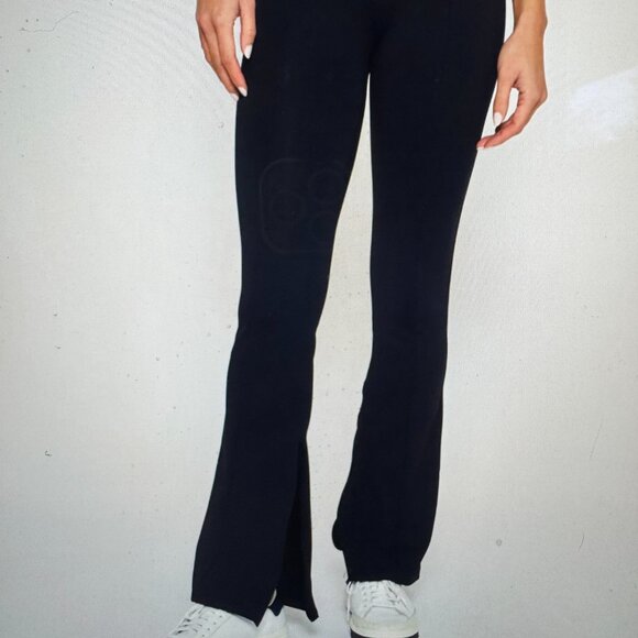 NWT L'Etoile Sport SPLIT HEM PANEL PANTS - Black - Picture 8 of 8